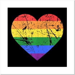 Gay & Lesbian LGBT Pride Love Flag Heart Posters and Art